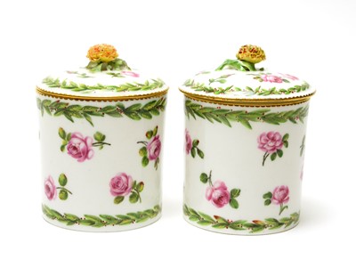 Lot 531 - Pair Sevres preserve jars and covers
