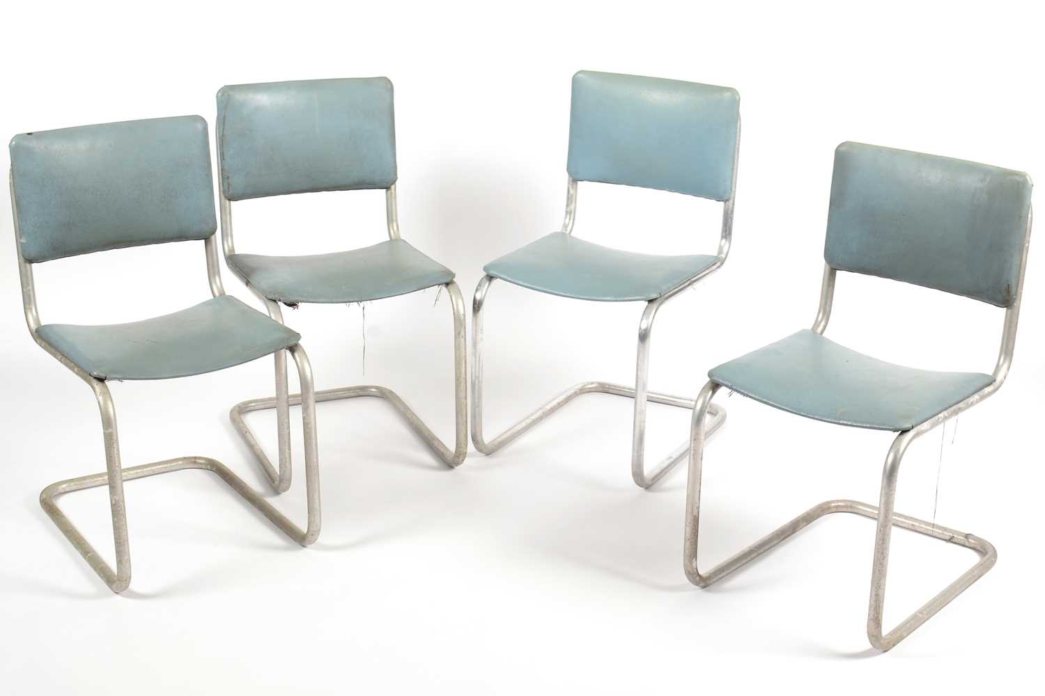 Lot 636 - Brituma, Gateshead on Tyne: a set of four 1930's tubular metal chairs.