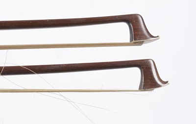 Lot 820 - Stradivarius style violin, two bows