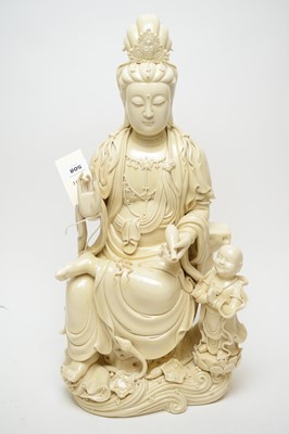 Lot 508 - A Chinese Blanc de Chine figure of Guanyin