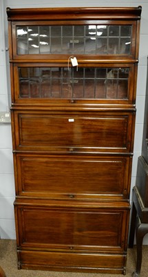 Lot 84 - Globe-Wernicke Co Limited five-section mahogany bookcase.