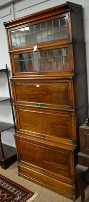 Lot 84 - Globe-Wernicke Co Limited five-section mahogany bookcase.