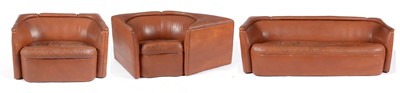 Lot 633 - A designer three-section corner sofa, late 1970's