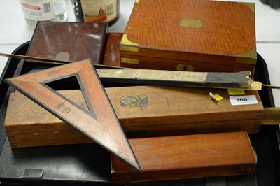 Lot 369 - A selection of cased and loose drawing instruments