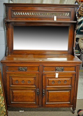 Lot 75 - Victorian cherrywood mirror-back dresser.