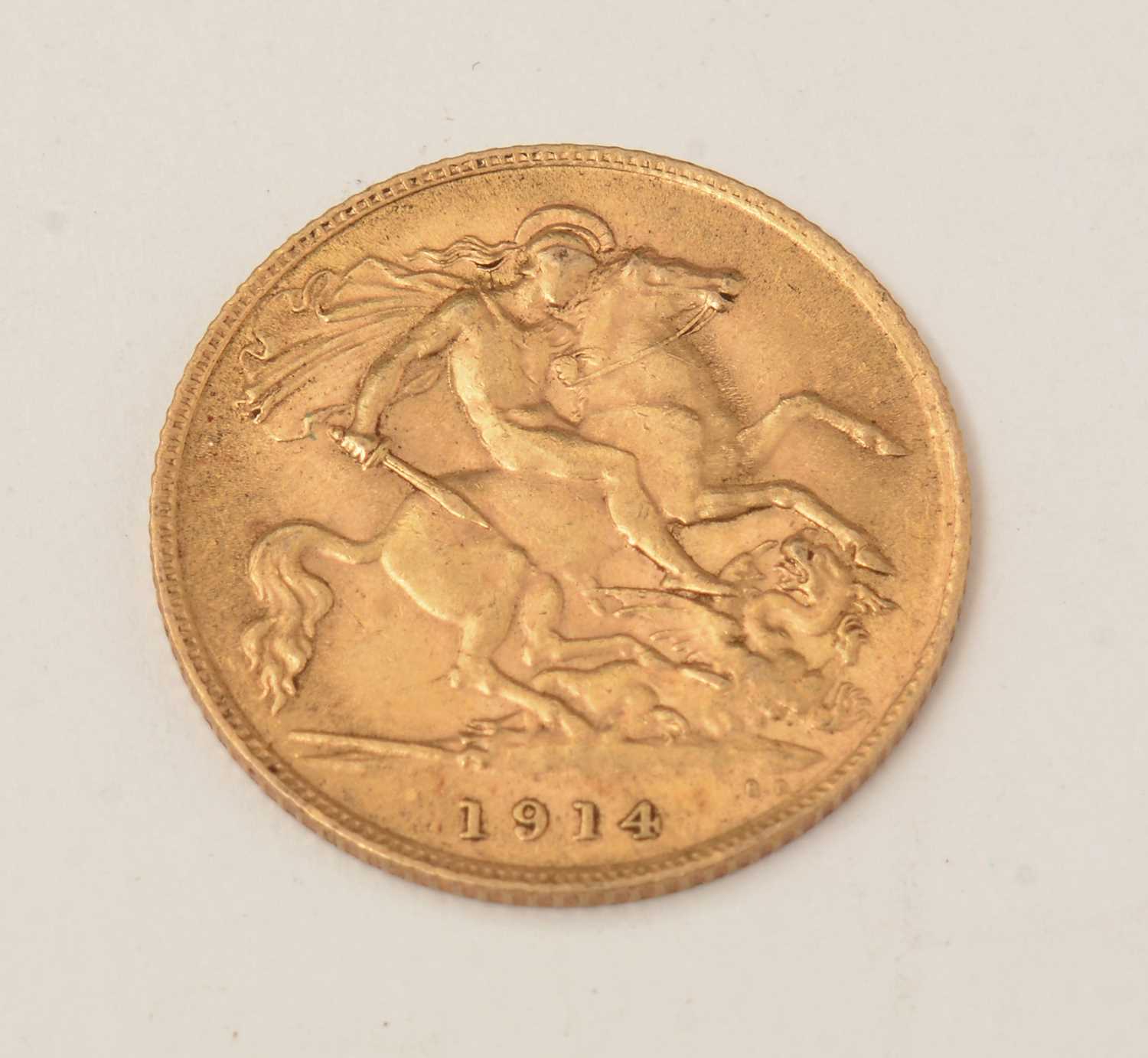 Lot 82 - A George V 1914 gold half sovereign.