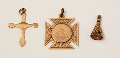 Lot 84 - A Victorian 9ct gold Newcastle Chronicle cycling prize fob.