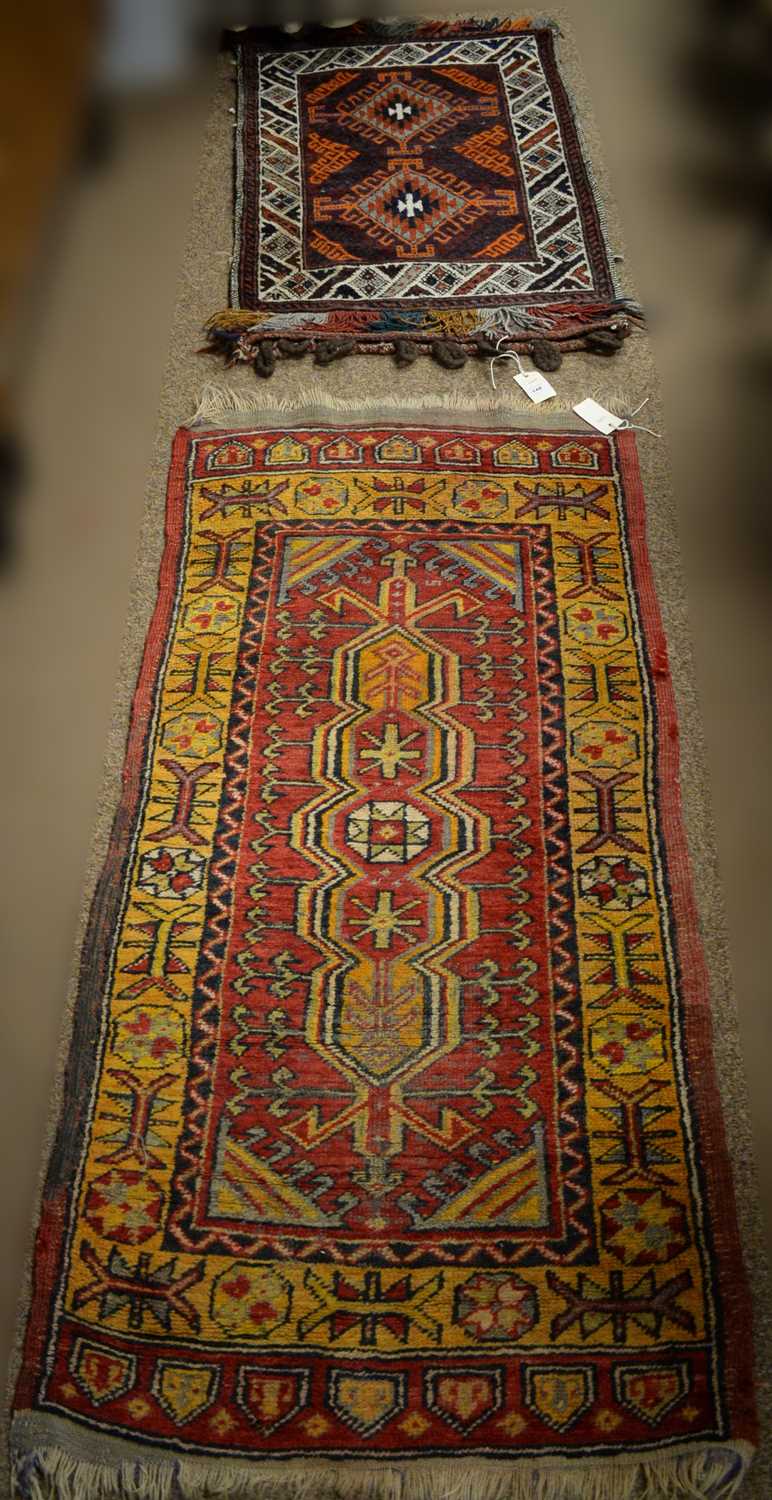 Lot 148 - A North West Persian mat; and an Afghan Balescht mat.