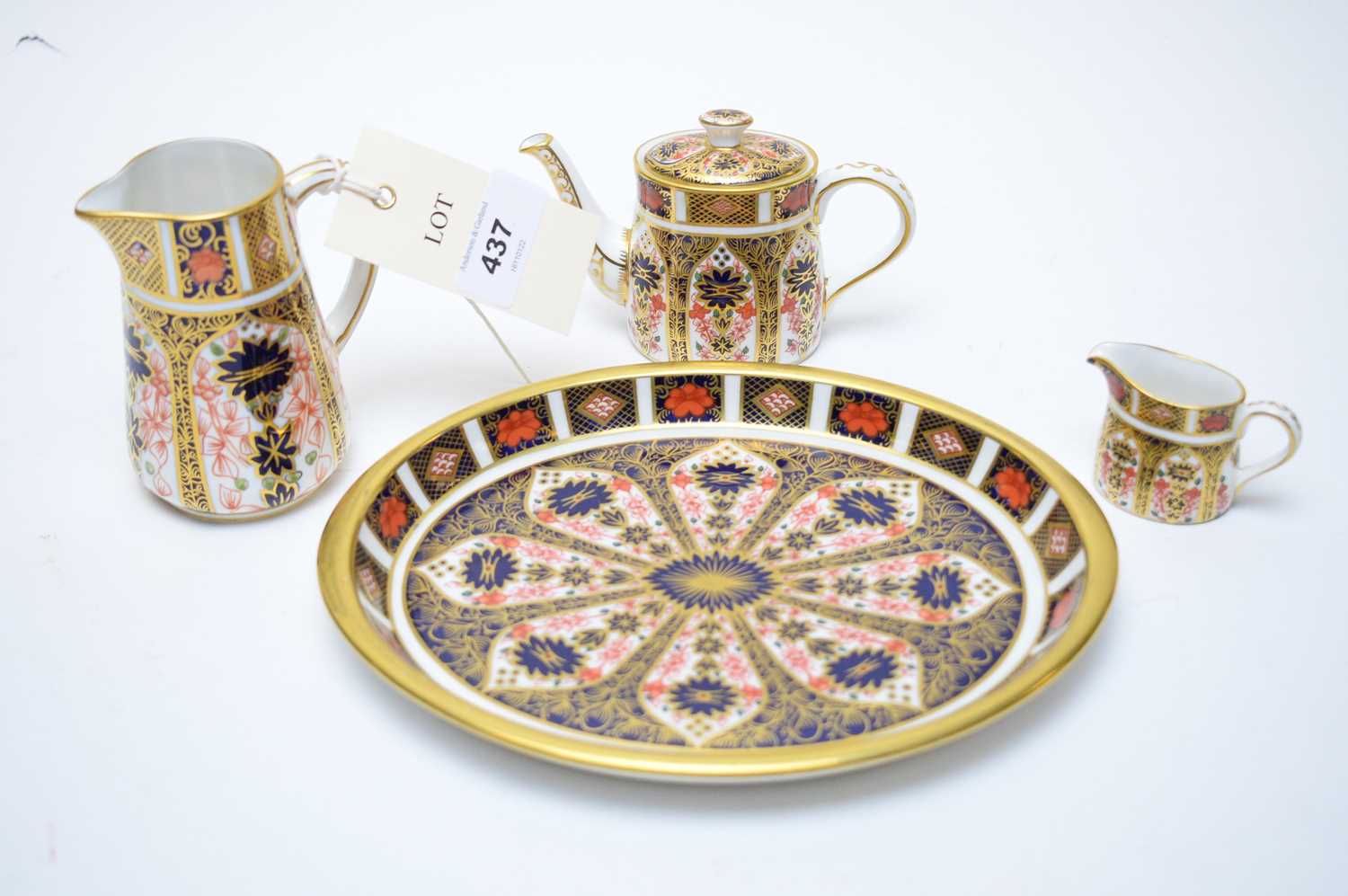 Lot 437 - Royal Crown Derby Imari pattern miniature tea set.
