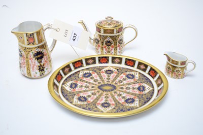 Lot 437 - Royal Crown Derby Imari pattern miniature tea set.