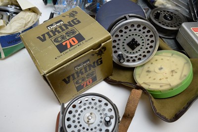 Lot 494 - A selection of fishing reels and flies