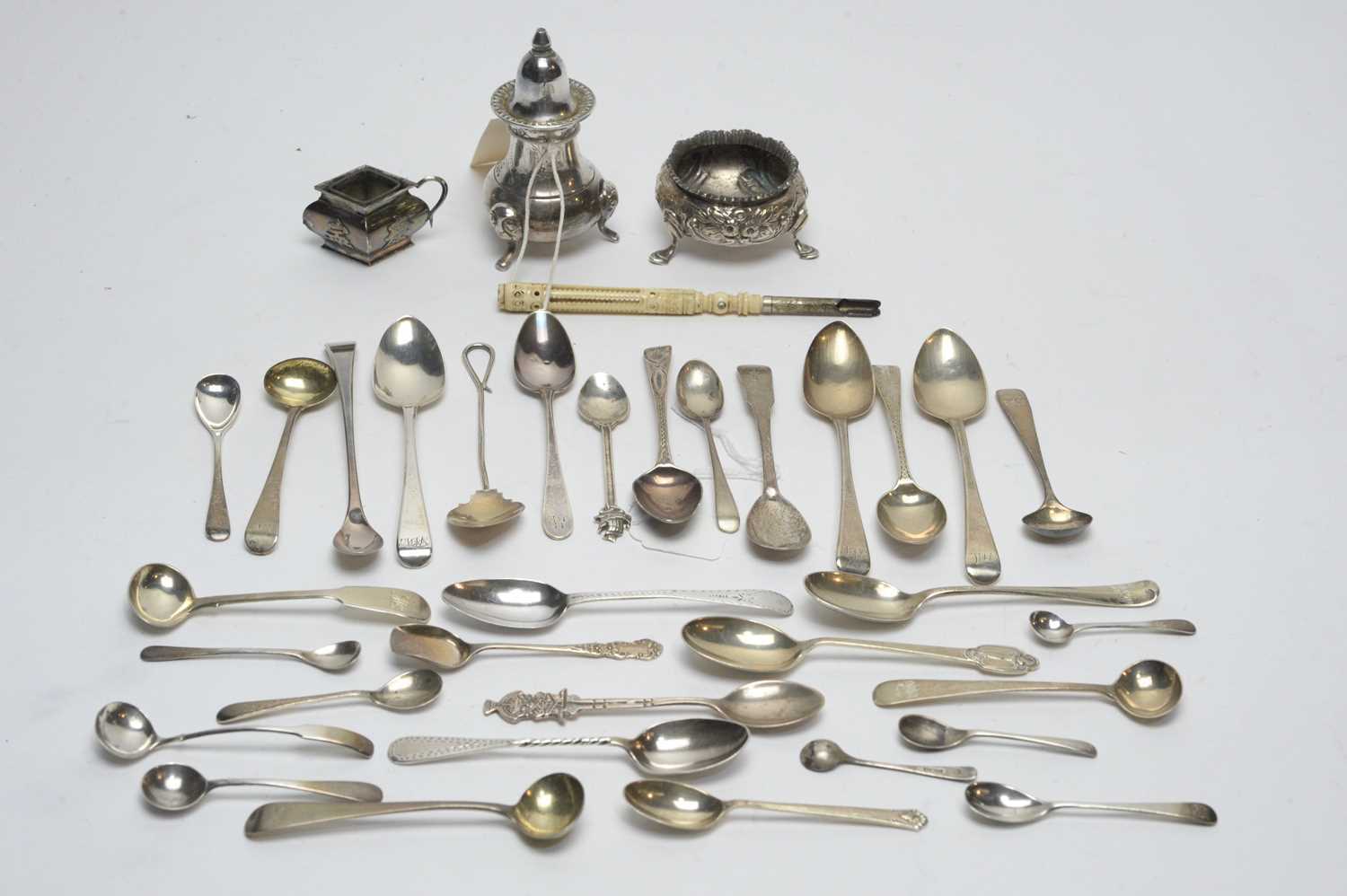 Lot 256 - A selection of silver spoons
