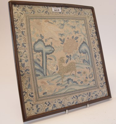 Lot 462 - A collection of Qing Chinese xiuhua silk-embroidered pictures.
