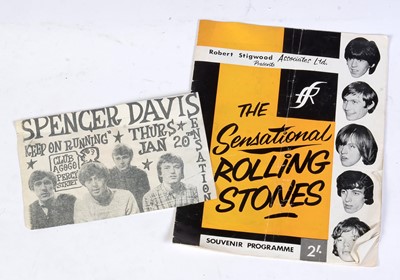 Lot 925 - 1960's Rolling Stones souvenir program, Spencer Davis flier