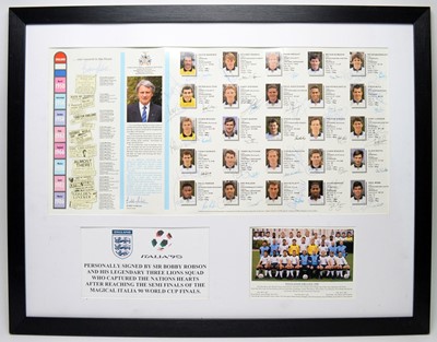 Lot 642 - An England football team Italia 90 squad autograph montage