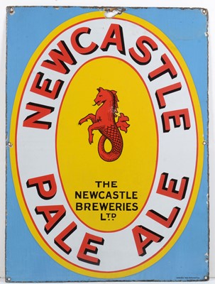 Lot 666 - Rare Newcastle Pale Ale enamel advertising sign.