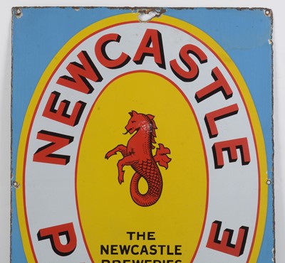 Lot 666 - Rare Newcastle Pale Ale enamel advertising sign.