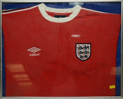 Lot 631 - An England football shirt signed by Jack Charlton