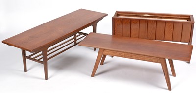 Lot 663A - Two mid Century teak coffee tables; and a planter.