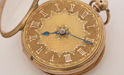 Lot 12 - An 18ct yellow gold cased open faced pocket watch