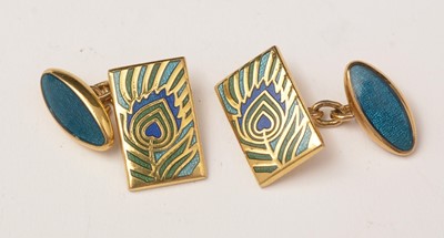 Lot 171 - A pair of Liberty of London enamelled cufflinks