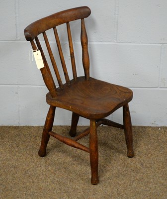 Lot 44 - Late 19th C ash and elm child's chair.