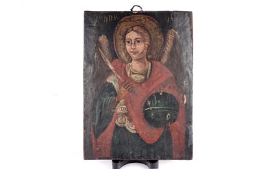 Lot 59 - A religious icon depicting Archangel Michael | oil on panel