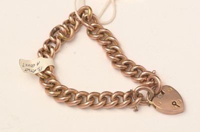 Lot 158 - A 9ct rose gold curb link bracelet