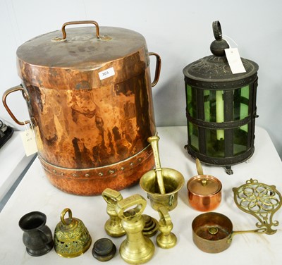 Lot 303 - A selection of copper, brass and other items
