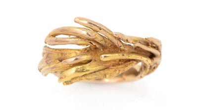 Lot 97 - A 1960s 9ct yellow gold dress ring