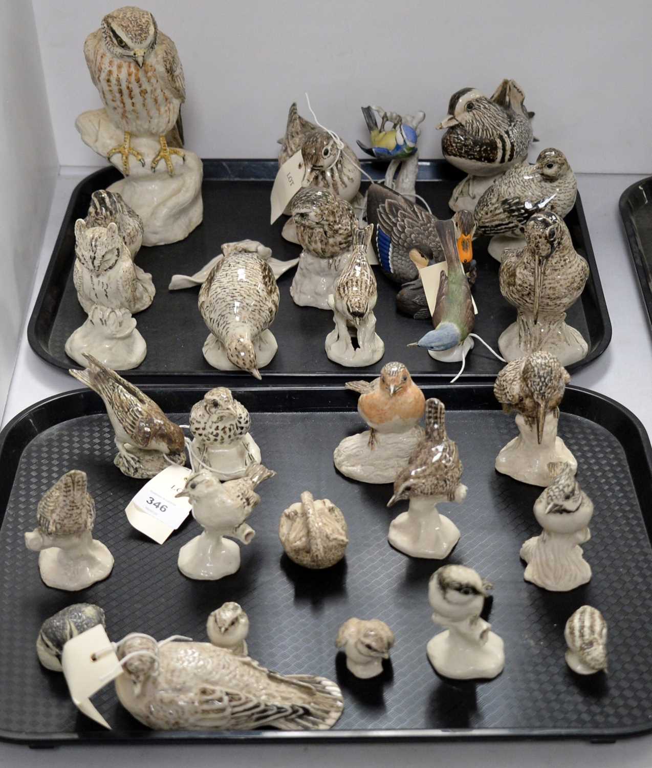 Lot 346 - Extensive collection of Studio Pottery bird figures.