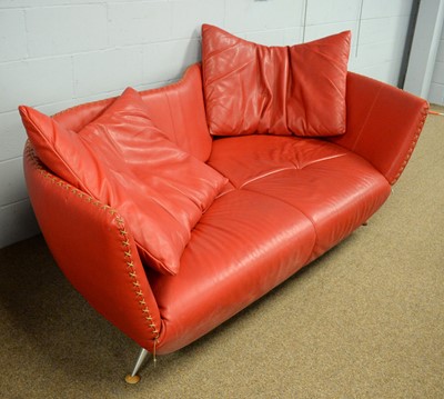 Lot 7 - De Sede: a red leather settee.