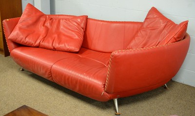 Lot 7 - De Sede: a red leather settee.