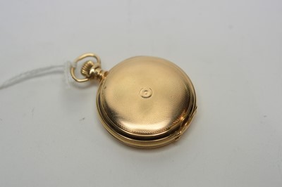 Lot 195 - A yellow-metal cased Waltham hunter fob watch