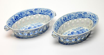Lot 508 - Pair of Spode pearlware chestnut baskets