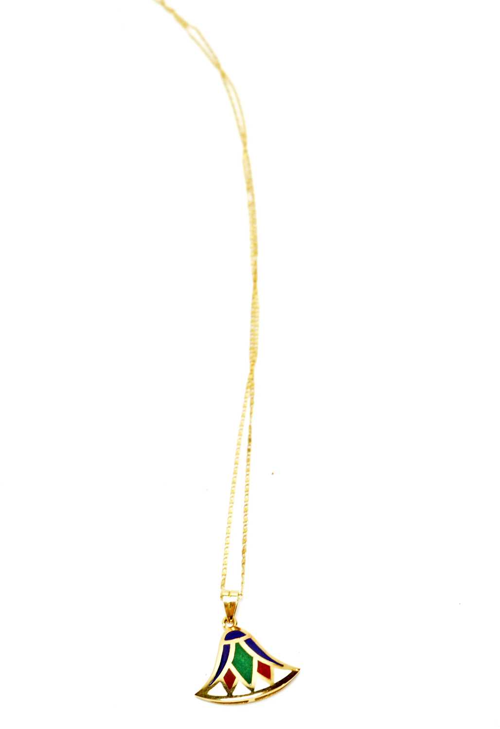 Lot 224 - An Egyptian Revival pendant necklace.