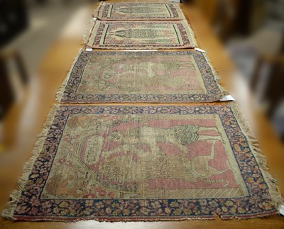 Lot 120 - Pair of Turkish prayer mats and pair of Caucasian prayer rugs