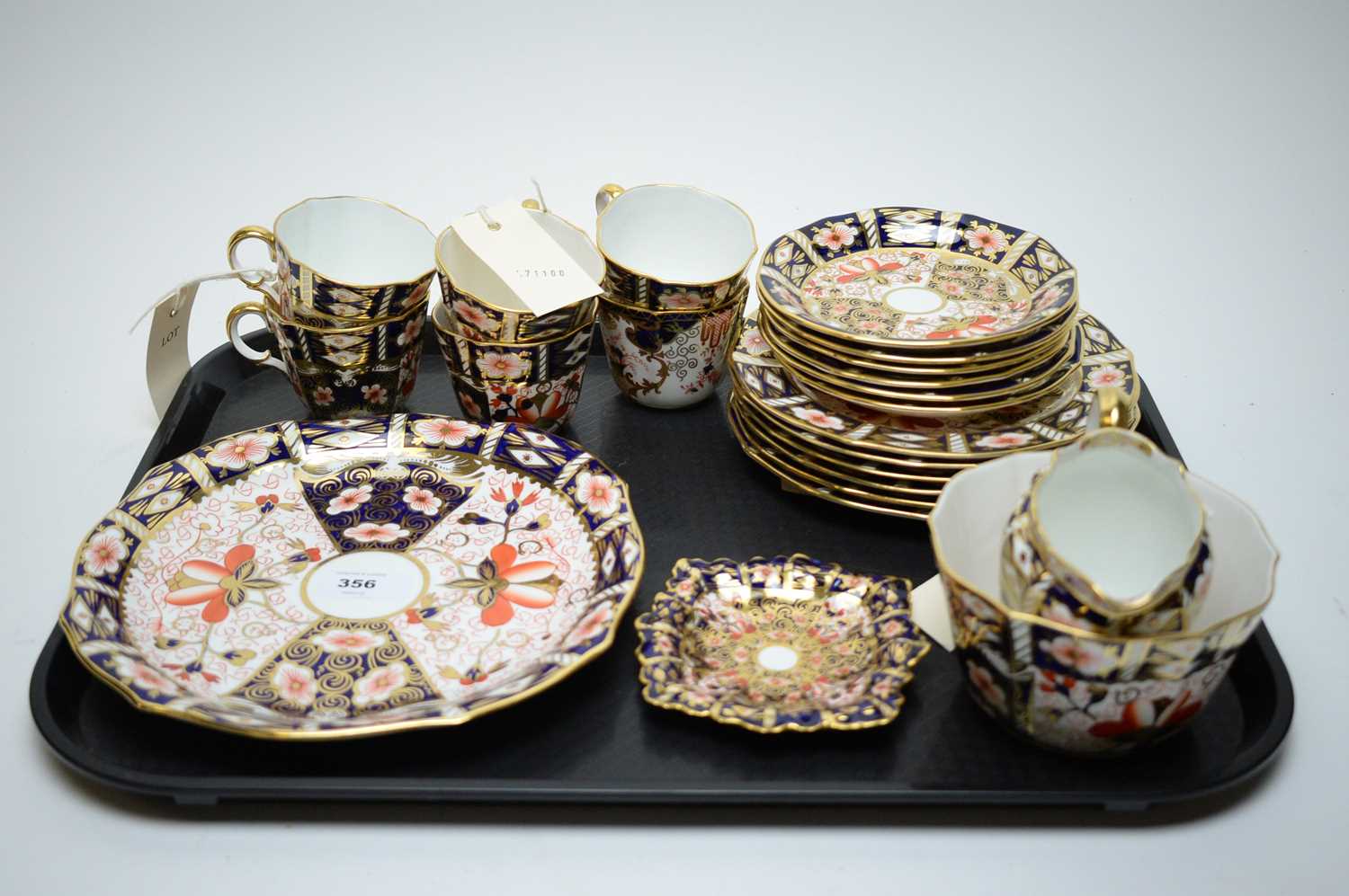 Lot 356 - A Royal Crown Derby 'Imari' pattern tea service.