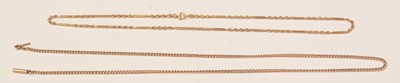 Lot 145 - Two yellow-metal necklaces