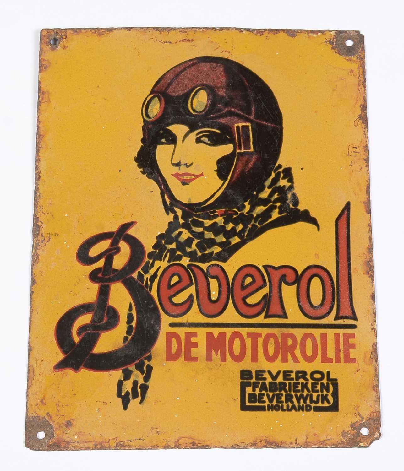 Lot 705 - A rare Beverol enamel advertising sign