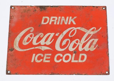 Lot 671 - A Coca-Cola enamel advertising sign