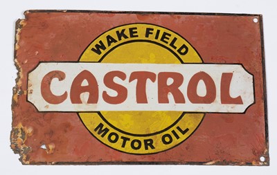 Lot 672 - A Wakefield Castrol Motor Oil enamel advertising sign