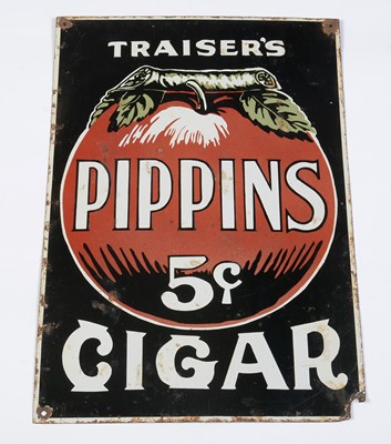 Lot 707 - Traiser's Pippins Cigar enamel advertising sign