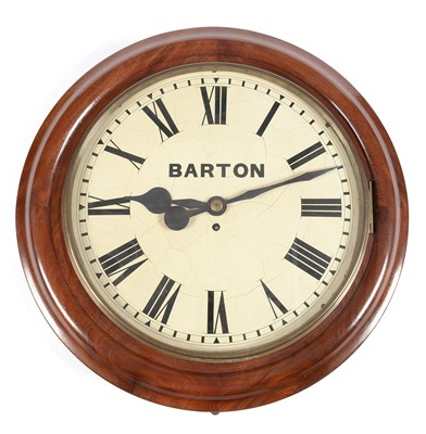 Lot 568 - Barton: a late 19th Century mahogany wall timepiece