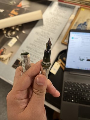 Lot 241 - A Montegrappa limited edition 'The Queen of Hearts' silver pen