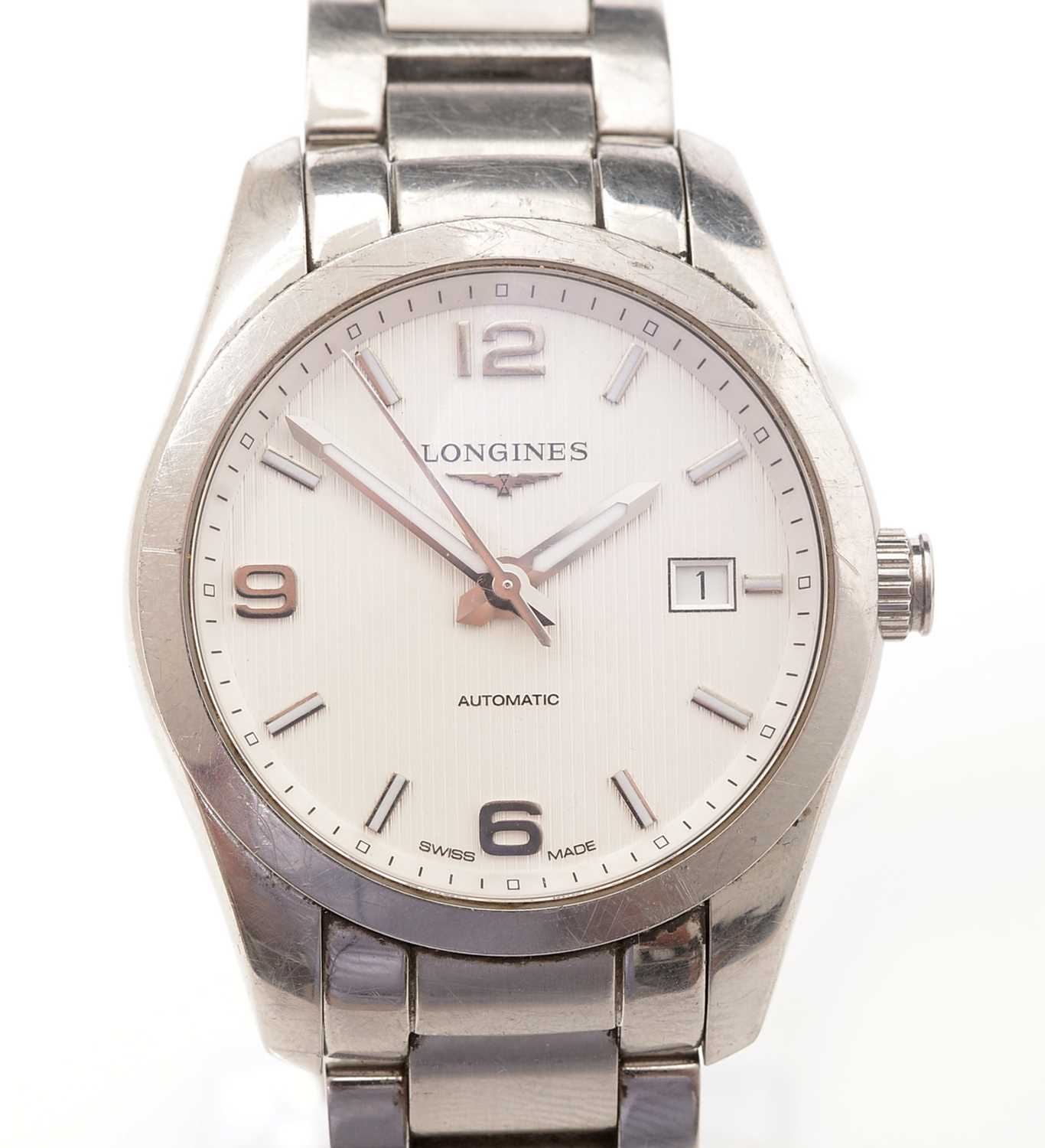 Lot 356 - Longines Conquest Classic: a steel cased wristwatch