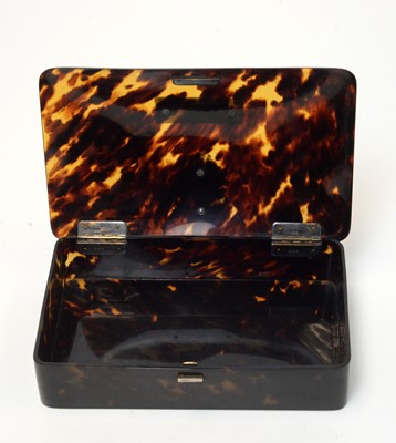 Lot 164 - A George V tortoiseshell and silver launch box