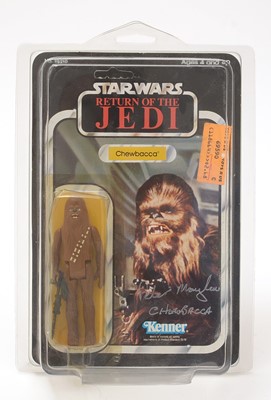 Lot 1088 - Star Wars Return of the Jedi Chewbacca carded figure, signed