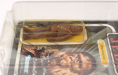 Lot 1088 - Star Wars Return of the Jedi Chewbacca carded figure, signed