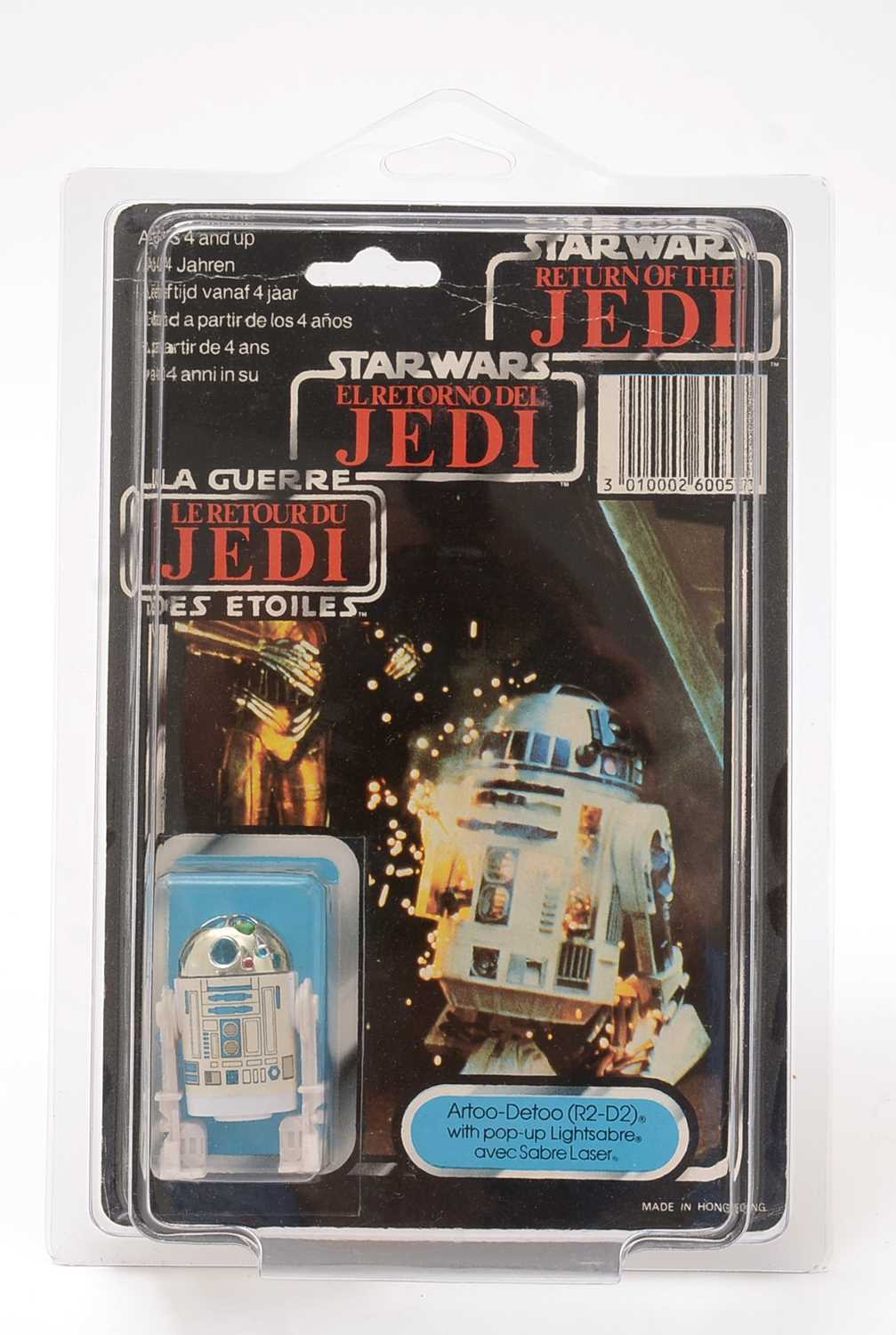 Lot 286 - Star Wars Return of the Jedi Artoo-Detoo (R2-D2) with pop-up lightsabre carded figure